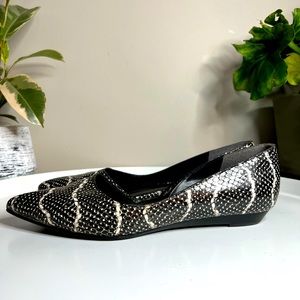 Sigerson Morrison Reptile Print Flats